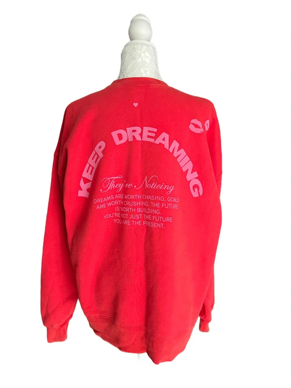 Wild Fable Keep Dreaming Graphic Sweatshirt Women’s XXS Red Fleece NWT Y2K - Picture 2 of 6